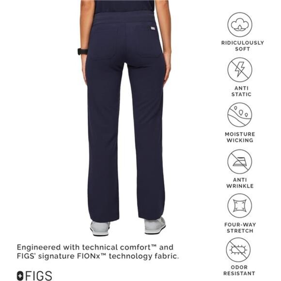 FIGS Livingston Basic Scrub Pants for Women — Yoga Waistband, 2 Pockets - Picture 3 of 7